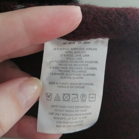 Anthropologie Moth Morris Wool Sleeveless Duster Vest Gray Maroon XS/S - Picture 14 of 17